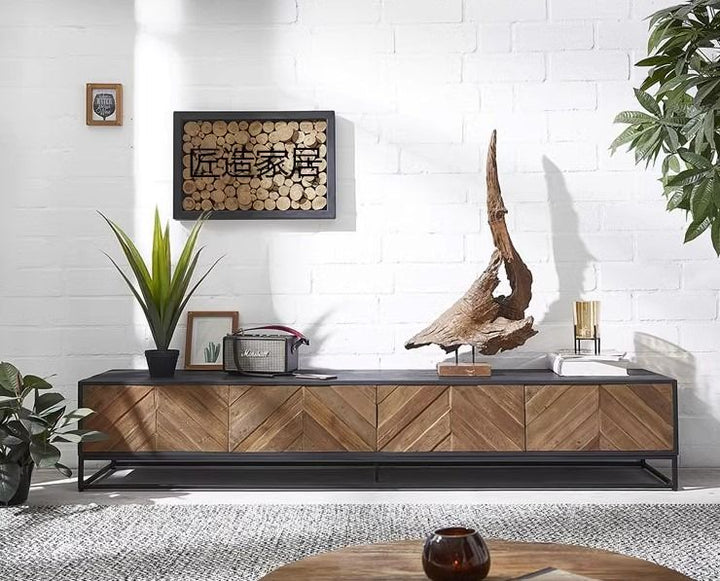 Industrial Wood TV Console