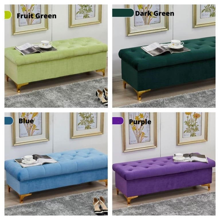 Luxury Rectangular Storage Ottoman Bench
