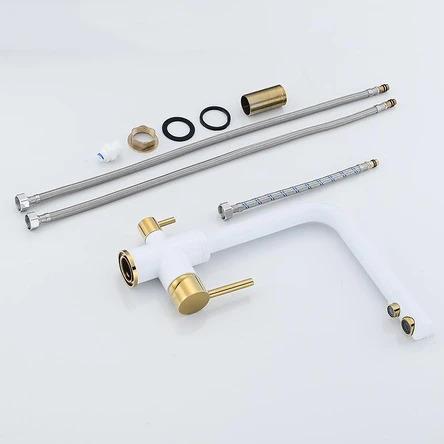 Modern Matte White Double Faucet Tap