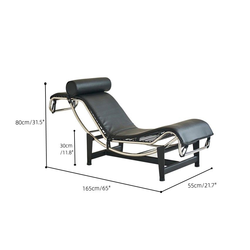 Charles Leather Chaise Lounge