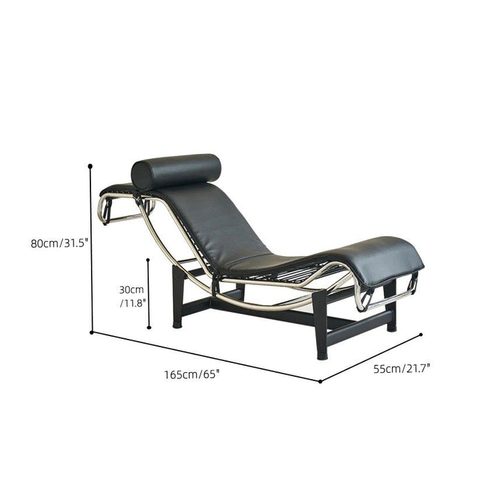 Charles Leather Chaise Lounge