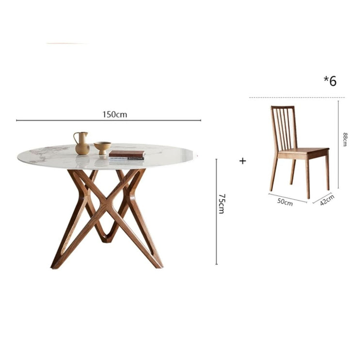 Pedestal Dining Table With Chairs Set