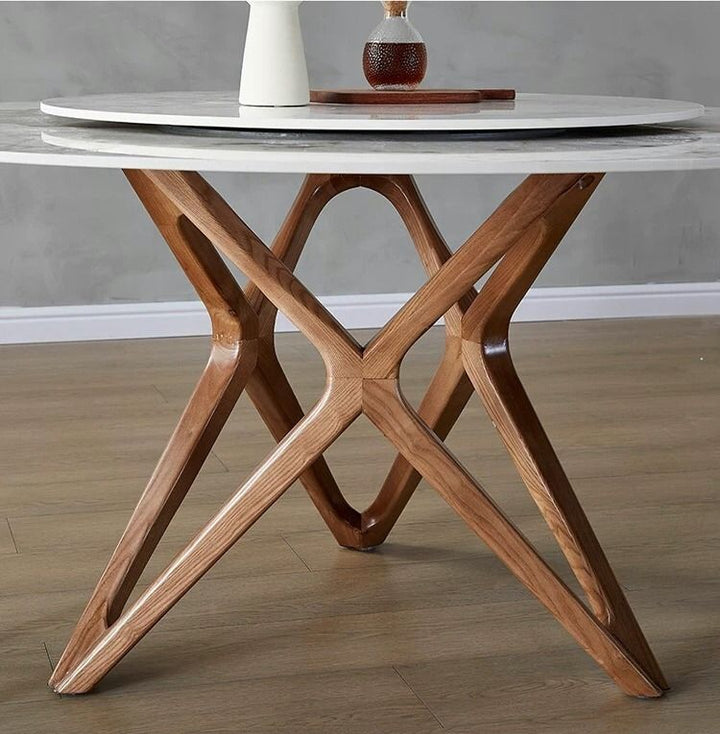Pedestal Dining Table With Chairs Set