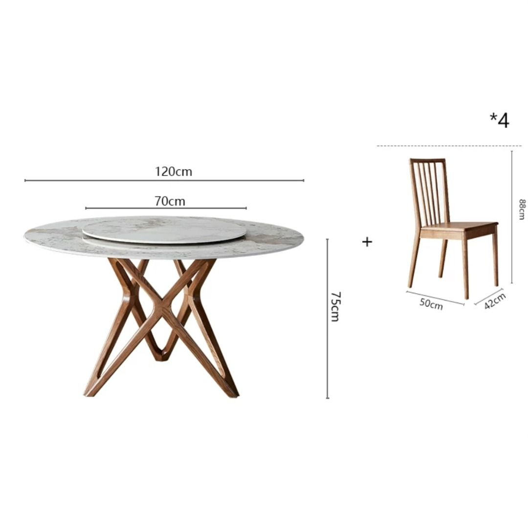 Pedestal Dining Table With Chairs Set