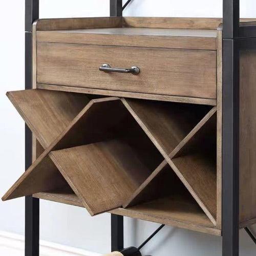 Industrial-Style Display Wine Rack Cabinet