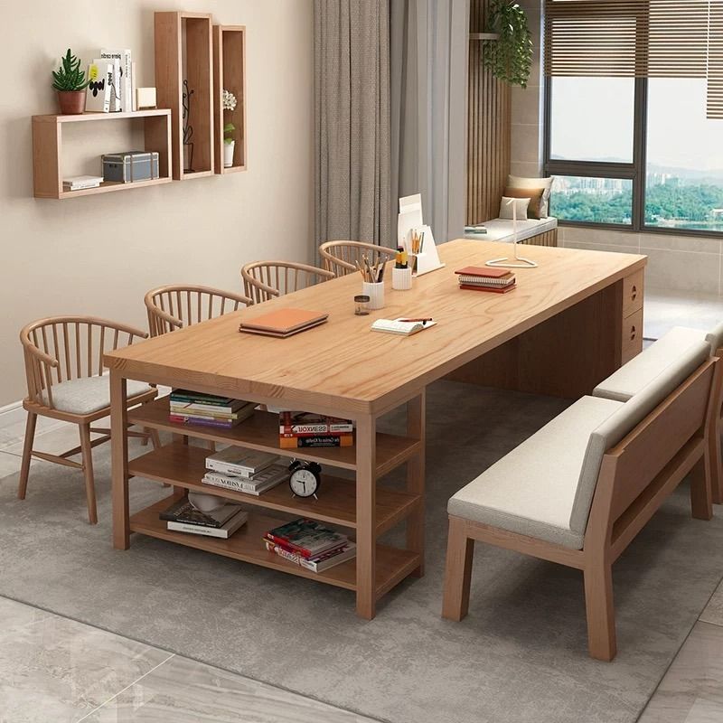 Solid Pine Open Storage Study Table
