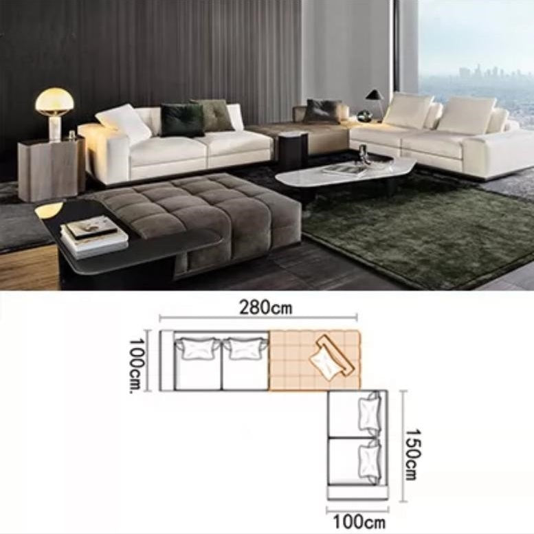 Velvet Upholstered Chaise Sectional Sofa