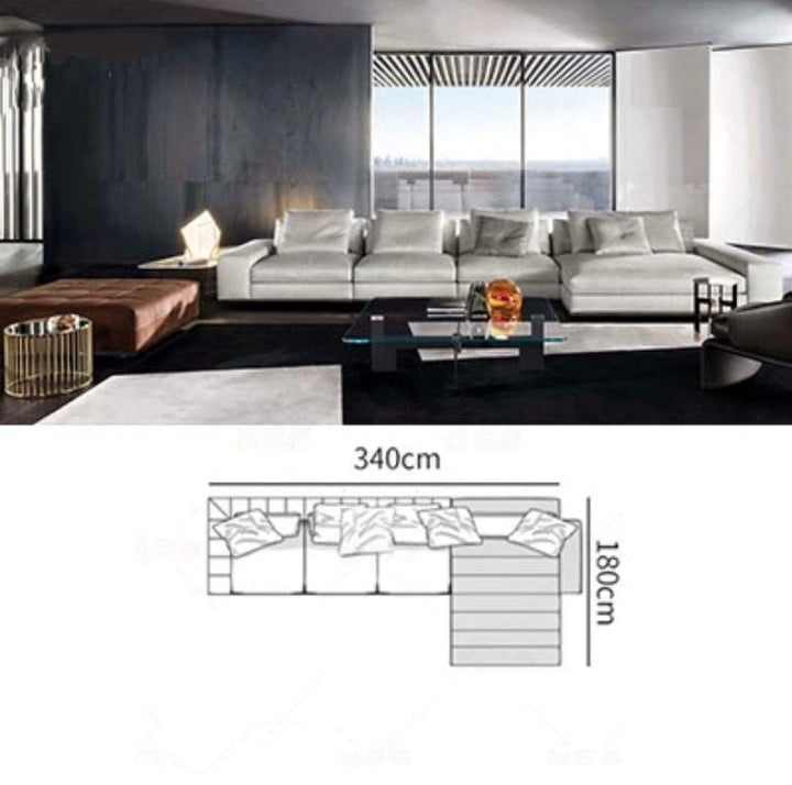 Velvet Upholstered Chaise Sectional Sofa