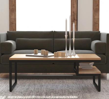 Rustic Industrial Solid Pine Wood Coffee Table