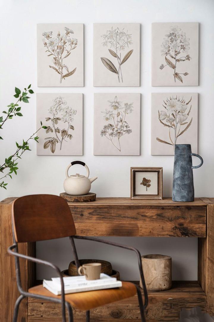 Wood log Drawer Console Table