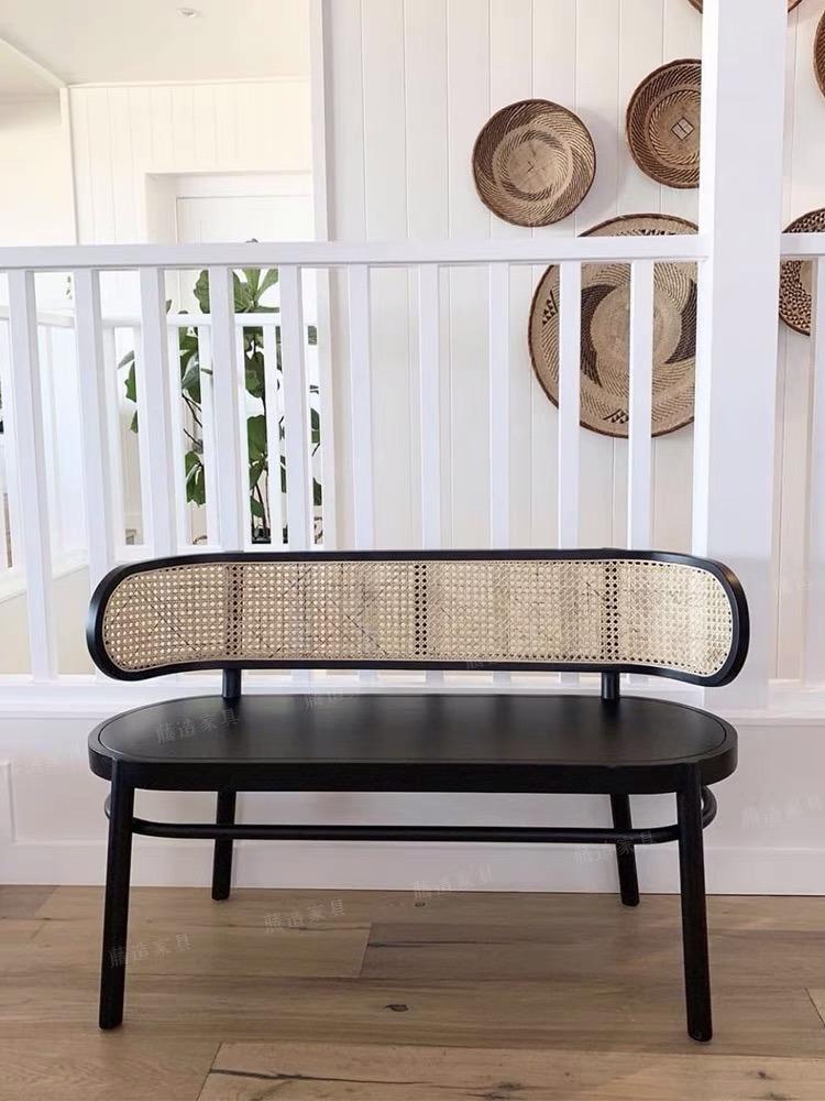 Solid Wood Bamboo Mesh Bench
